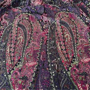 .Vintage Purple Plum Paisley Dirndl Skirt Size 8